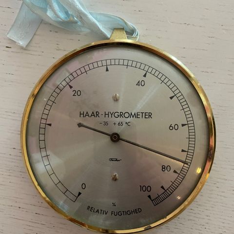 Haar Hygrometer i medsing, vintage