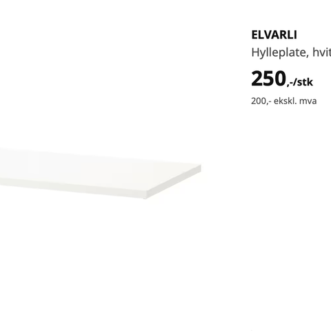 EVARLI hylleplate fra IKEA