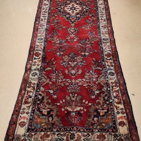 Vintage Persisk teppe håndknittet 315x100cm løper