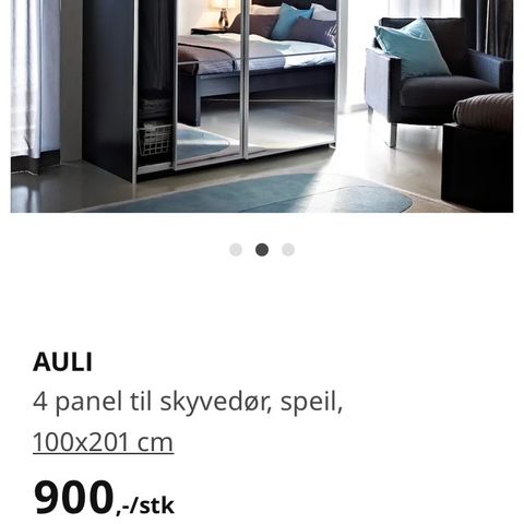 Auli speilpanel til Pax garderobe ikea