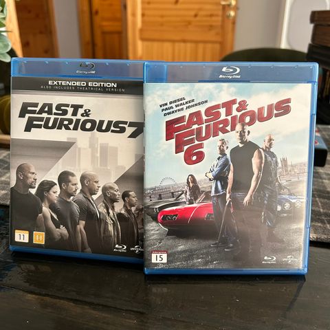 Fast & furious - blueray 6 og 7