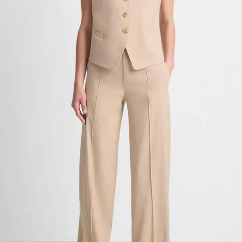 Vince - Linen-Blend High-Waist Pant