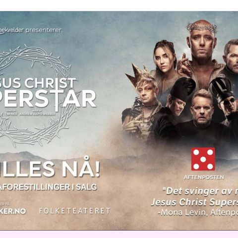 To billetter til Jesus Christ Superstar på Folketeateret 20.09 kl.19.30