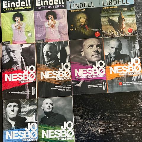 Diverse Unni Lindell og Jo Nesbø-bøker