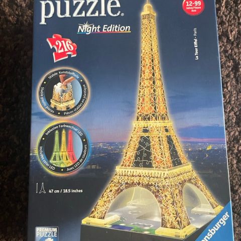 Ravensburger 3D Puslespill – Eiffel tårn – fri frakt