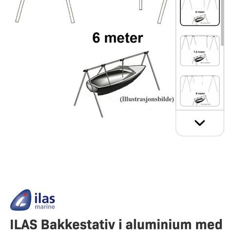 Ilas 6 meter opplagsstativ båt