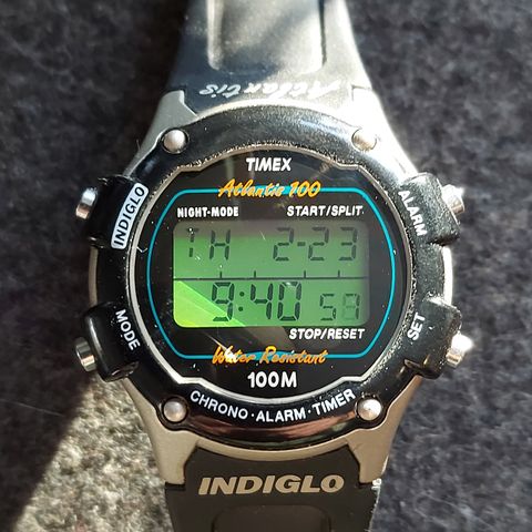 Timex Indiglo Atlantis digital quartz.