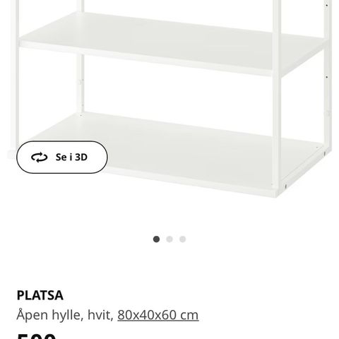 Montert Platsa hylle fra IKEA