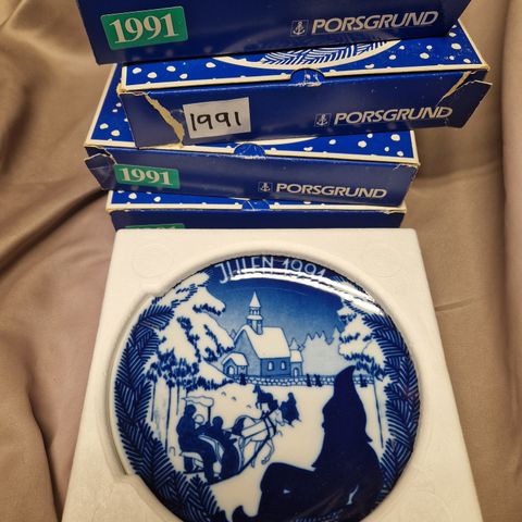 Porsgrund porselen juleplatter 1991