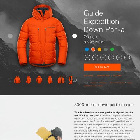 STELLAR EQUIPMENT DOWN PARKA STR XS