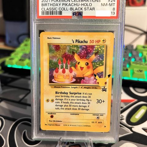 Pikachu Birthday #24 Pokemon Celebrations PSA 8