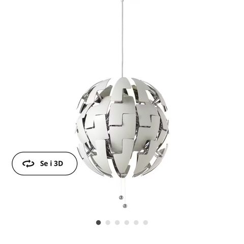 Ikea taklampe hvit/søvfarget