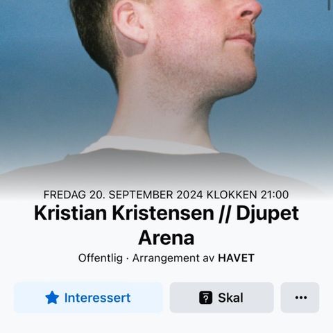 Billett Kristian Kristensen Djupet Arena Trondheim 20.09