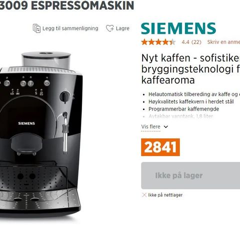 Kaffemaskin Siemens Surpresso Compact