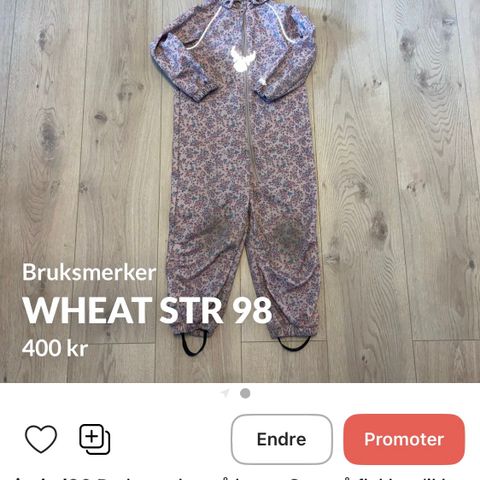 Wheat softshelldress str 98