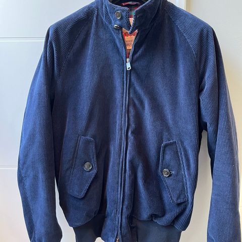 G9 Padded Corduroy Harrington Jacket Navy str 38/Small Herre