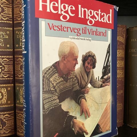 📚BORGE ANTIKVARIAT: «Vesterveg til Vinland» Helge Ingstad