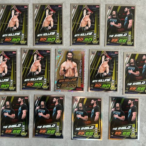 Seth Rollins samlekort WWE slam attax 13 stk