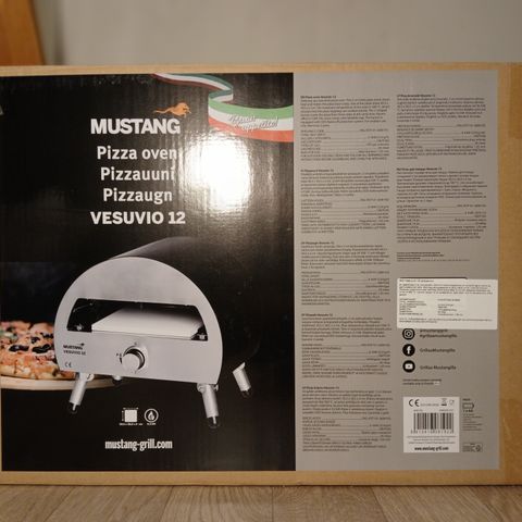 Mustang Vesuvio 12-pizzaovn, gassdrevet