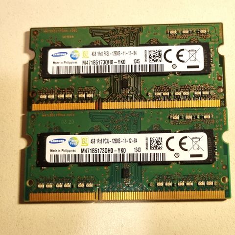 8 GB DDR3 minne til laptop.