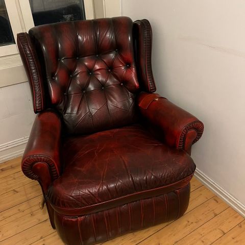 Ekte Chesterfield lenestol