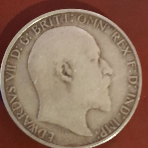 Britisk sølvmynt: One Florin (king Edward VII)