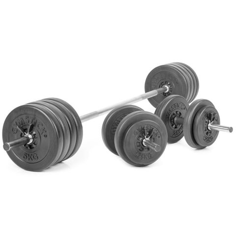 Vinyl Barbell & Dumbbell Set 60 kg- Gymstick - very less used