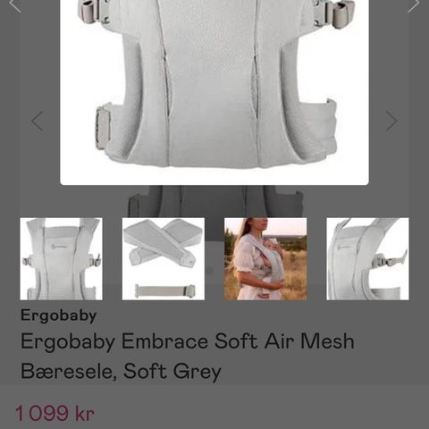 Ergobaby Embrace Soft Air Mesh Bæresele