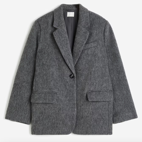 Oversized blazer i ullmiks