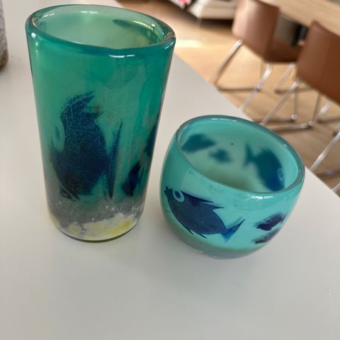 Kunstglass skål/vase selger