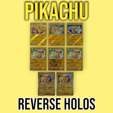 Diverse Pikachu Reverse Holos (pris i annonsen)