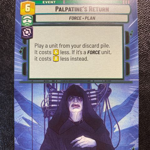 Palpatine’s return rare hyperspace star wars unlimited samlekort