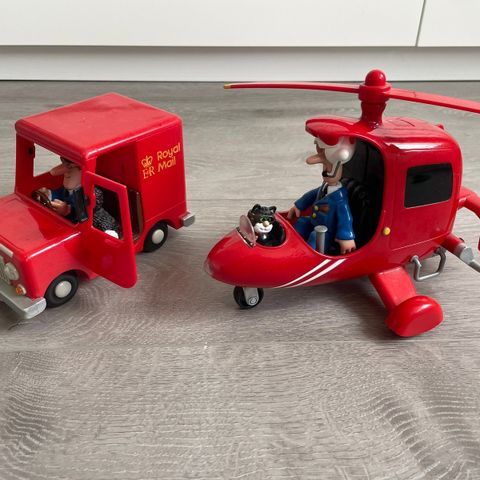 Postman Pat bil og helikopter