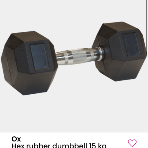 Hex rubber dumbbell 15 kg