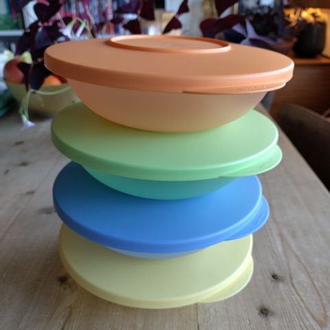 4 Tupperware Avanti skåler med lokk - 400 ml (4 dl)