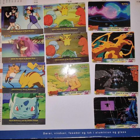 Pokemon kort - VINTAGE TV Topps 2000 og Mew strikes Back 11 totalt