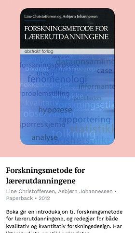 Forskningsmetode for lærerutdanning,