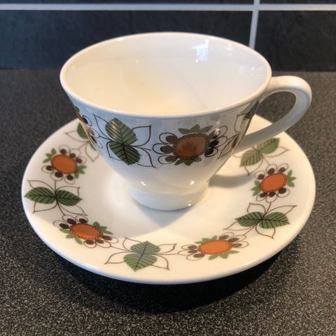 Vintage kaffekopp / med underskål , Figgjo Flint