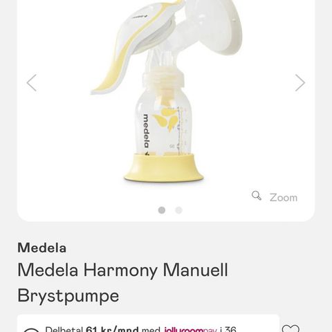 Medela harmoni brystpumpe