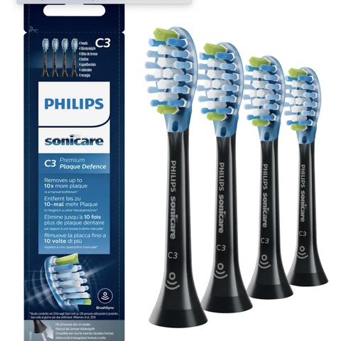 Philips Sonicare C3 Premium Plaque Defence 4x soniske tannbørstehoder SORT