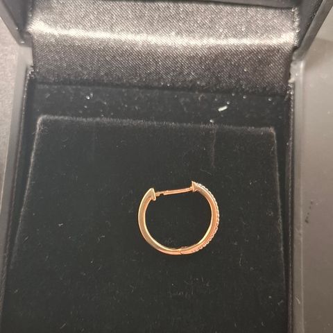 En ørering 14 karat med diamanter 1,6 cm diameter kr 1500