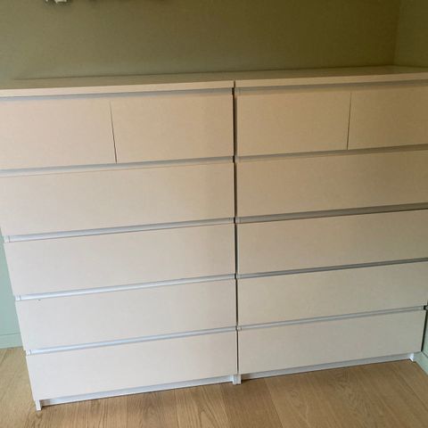 Malm kommode fra Ikea 6 skuffer- 2 stykk