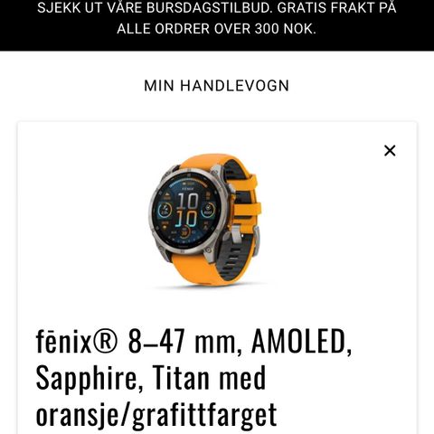 Ny Garmin fenix 8 AMOLED 47mm Sapphire