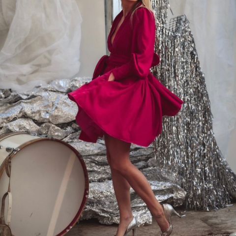 Cocktail Velvet Dress – Hot pink Confettibird