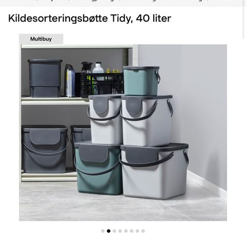 Tidy - kildesorteringsbøtte 40l