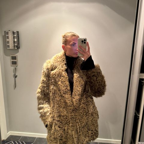 Faux Leopard pelsjakke