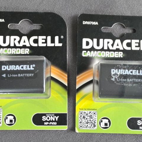 2 HELT NY DURACELL batteriet til  Sony kamera