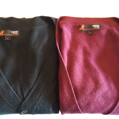 2 stk merinowool cardigans str L. Ubrukte.