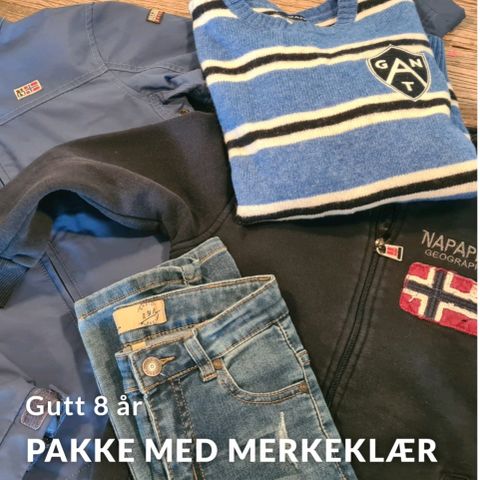 Merkeklær til gutt str 8 år.