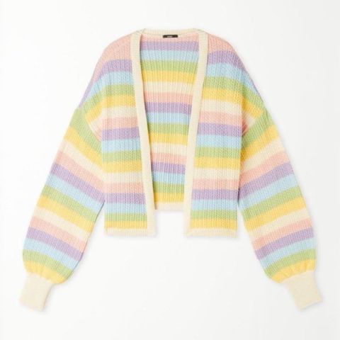 Cardigan pastel colors, it’s short, to the waist